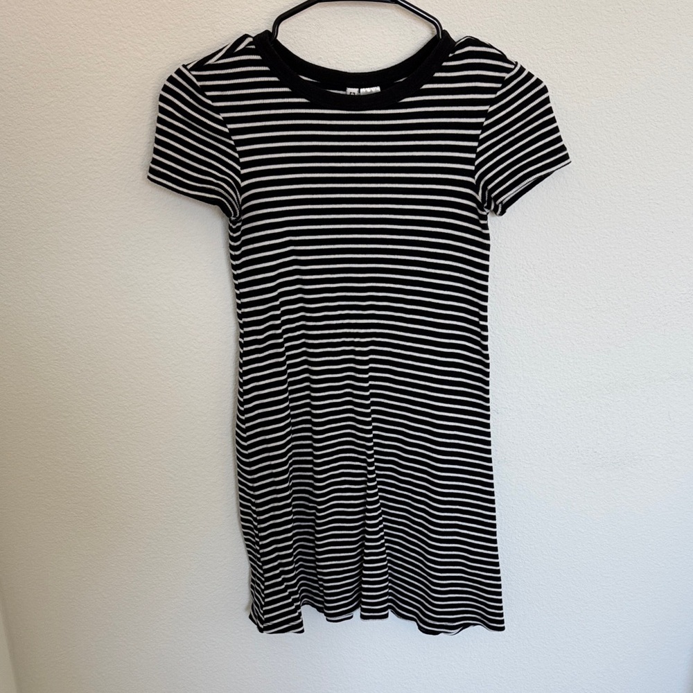 Black & White Striped T-Shirt Dress